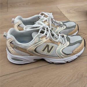 New Balance x ASOS White and Tan Unisex Sneakers (M8/W10)